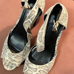 Charlotte Russe Beige Snakeskin Heels